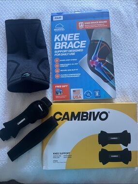 Knee Brace Compression Sleeve and Patella Support Set
